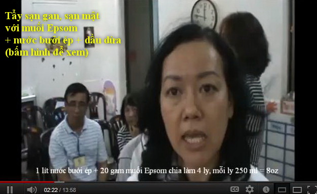Video tẩy sạn gan, sạn mật với muối Epsom + nước ép bưởi + dầu dừa