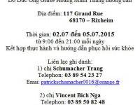 Giới thiệu khóa Dưỡng Sinh thứ 2 từ 02.07 đến 05.07.2015 tại Rixheim, Pháp